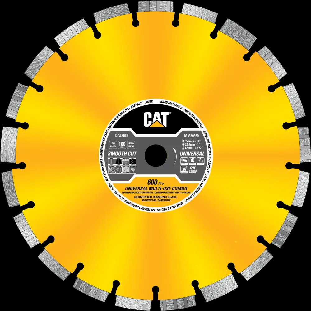 Cat® 600 Pro Universal Numerous Material Laser Welded Diamond Blade 14" - 350mm
