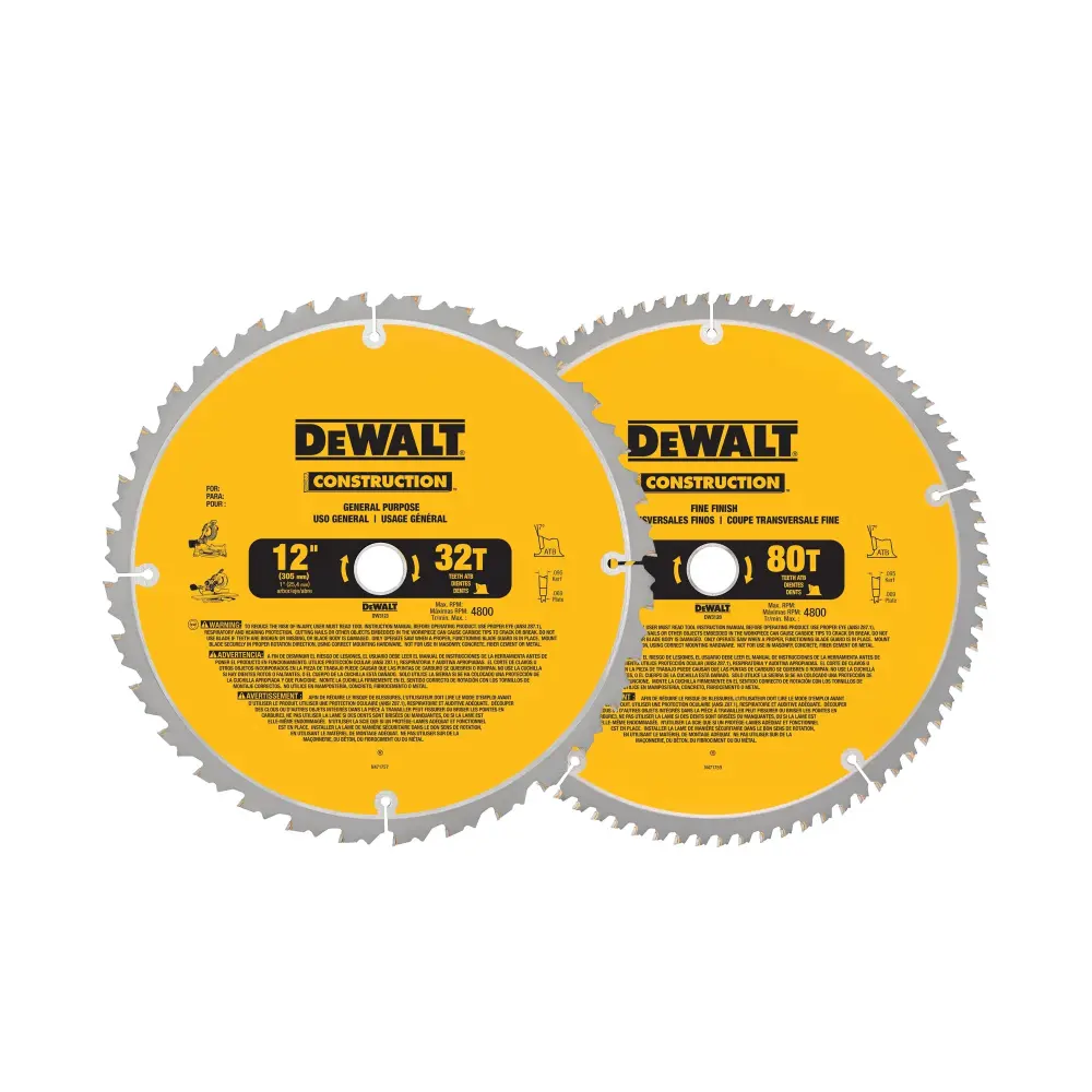 Construction Miter Saw Blades 12'', two-unit