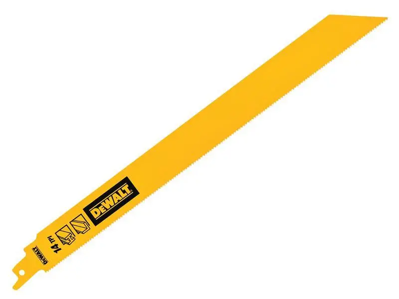 DEWALT Bi-Metal 1in High Steel Reciprocating Blade 304mm x 14 TPI (Pack 5)