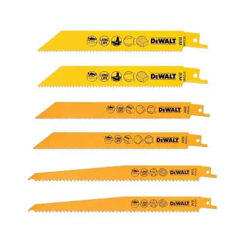 DEWALT Dt2444 Reciprocating Saw Blade Adjust 6 Piece