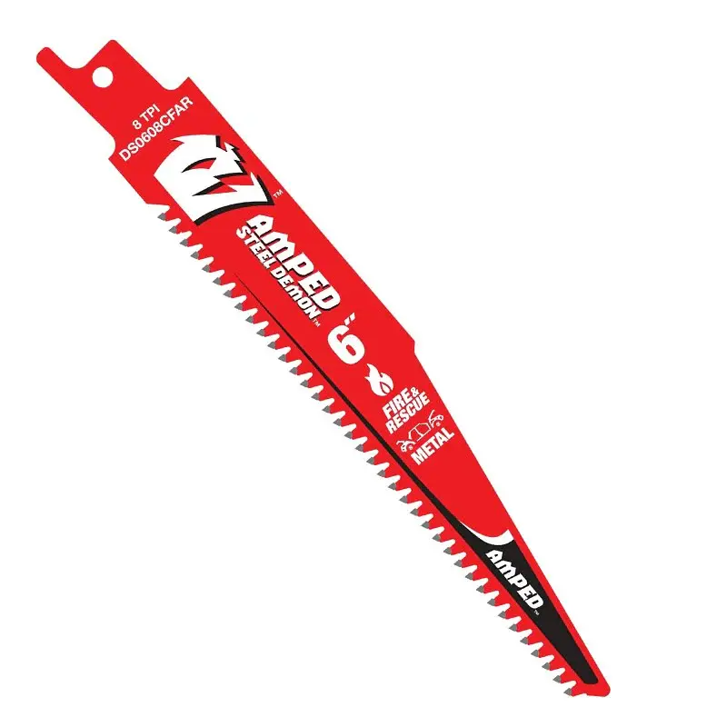 Diablo AMPED Chromed Demon Series DS0608CFAR10 Reciprocating Saw Blade, 6 L, 8 TPI, Carbide Cutting Edge