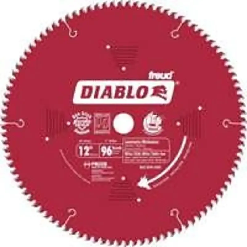 Diablo D1296L Circular Saw Blade, 12 Dia, 1 Arbor, 96-Teeth, Carbide Cutting Edge