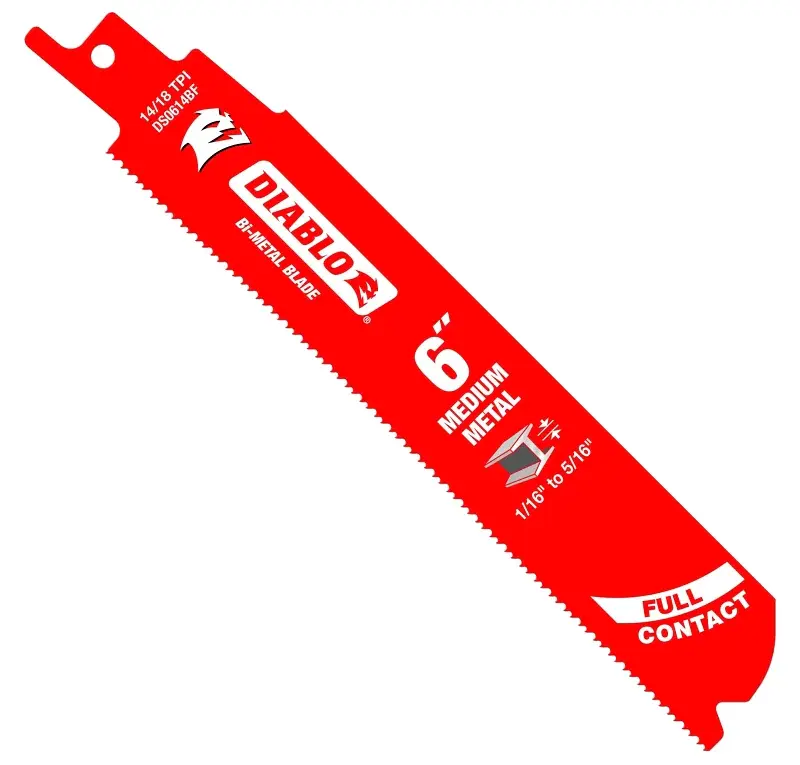 Diablo DS0614BF25 Reciprocating Saw Blade, Applicable Materials: Medium All-metal, 1 W, 6 L, 25/PK