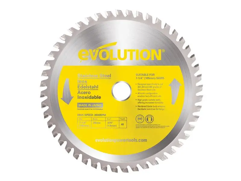 Evolution Durable metal Steel Cutting Circular Saw Blade 185 x 20mm x 48T