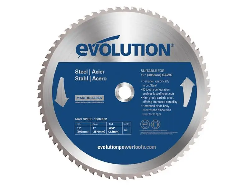 Evolution Mild Metal Cutting Chop Saw Blade 305 x 25.4mm x 60T