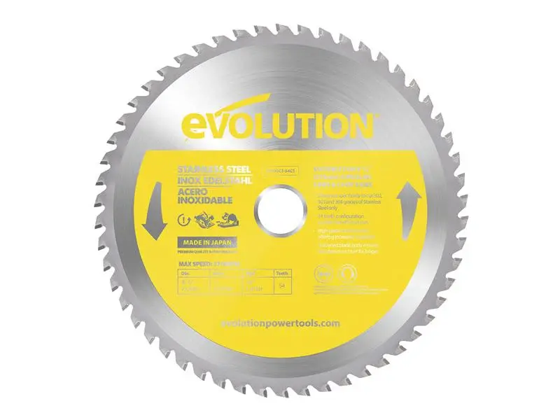 Evolution Stainless Metal Cutting Circular Saw Blade 210 x 25.4mm x 54T