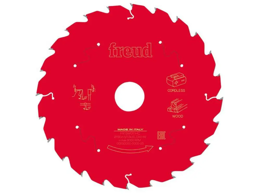 Freud Wood Circular Saw Blade 190 X 30 X 1.45/1Mm X 24T