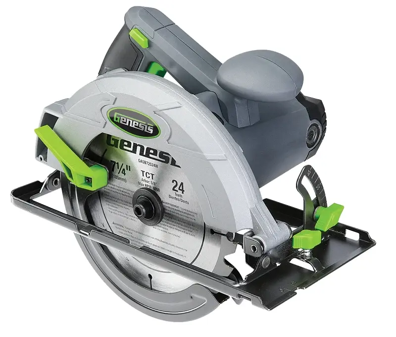 Genesis GCS130 Circular Saw, 13 , 7-1/4 Dia Blade, 2-7/16 D Cutting, 45 deg Bevel