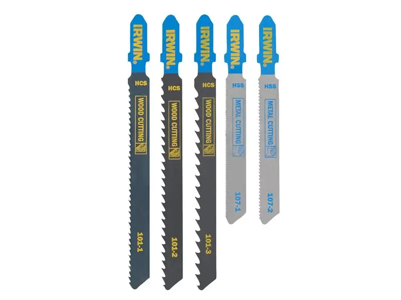 IRWIN® HCS/HSS T-Shank Jigsaw Blade Adjust, 5 Piece