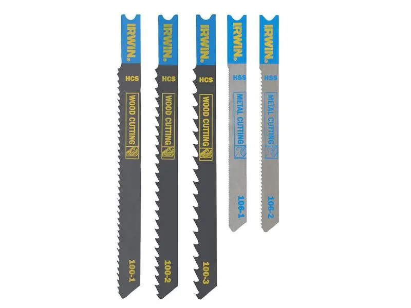 IRWIN® HCS/HSS U-Shank Jigsaw Blade Place, 5 Piece
