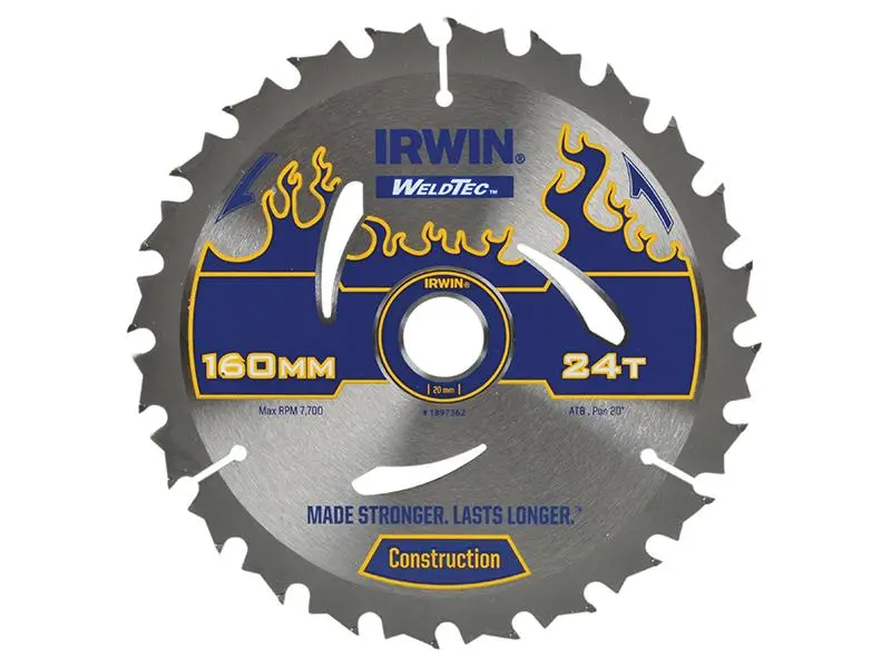 IRWIN Weldtec Circular Saw Blade 160 X 20Mm X 24T Atb