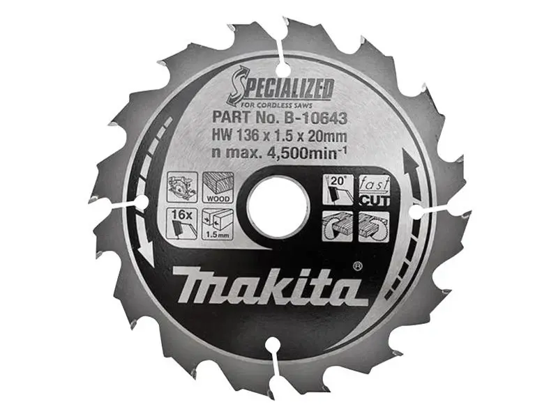 Makita B-10643 Specialized Wood Blade Battery-operated Saws 136 x 20mm x 16T