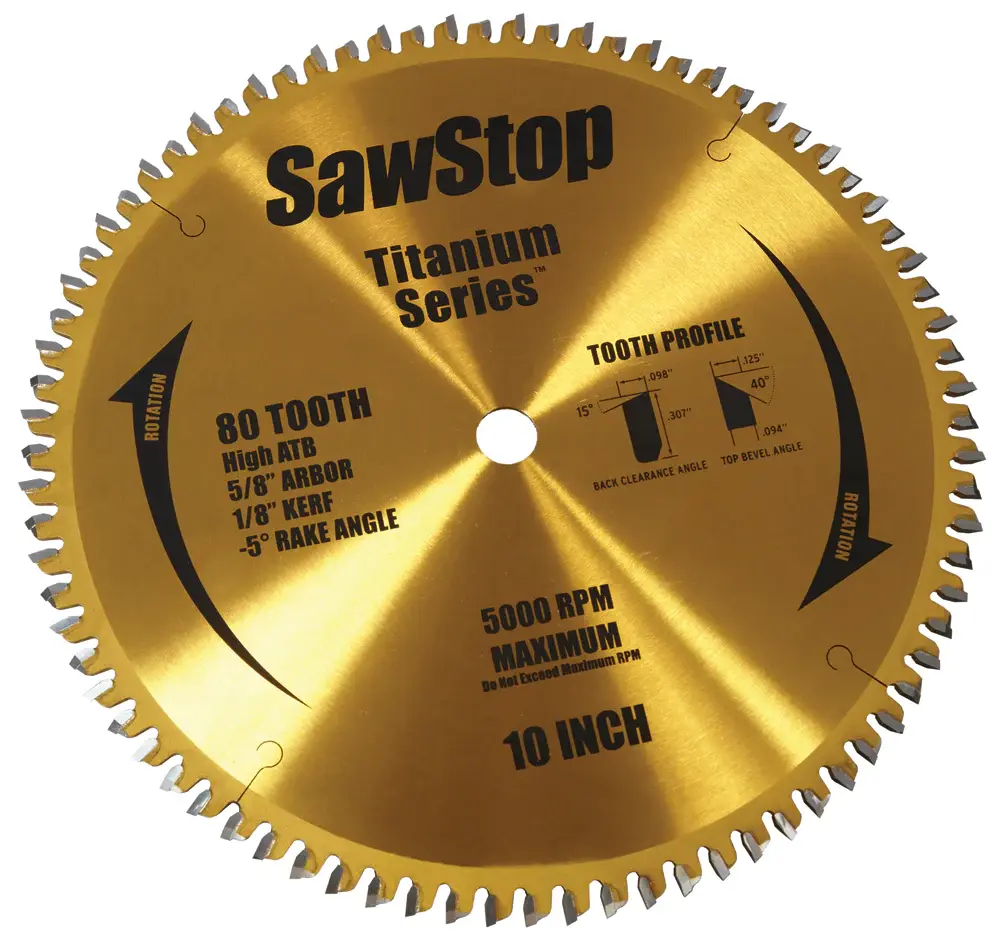 SawStop BTS-P-80HATB Premium metal Series 80-Tooth Blade