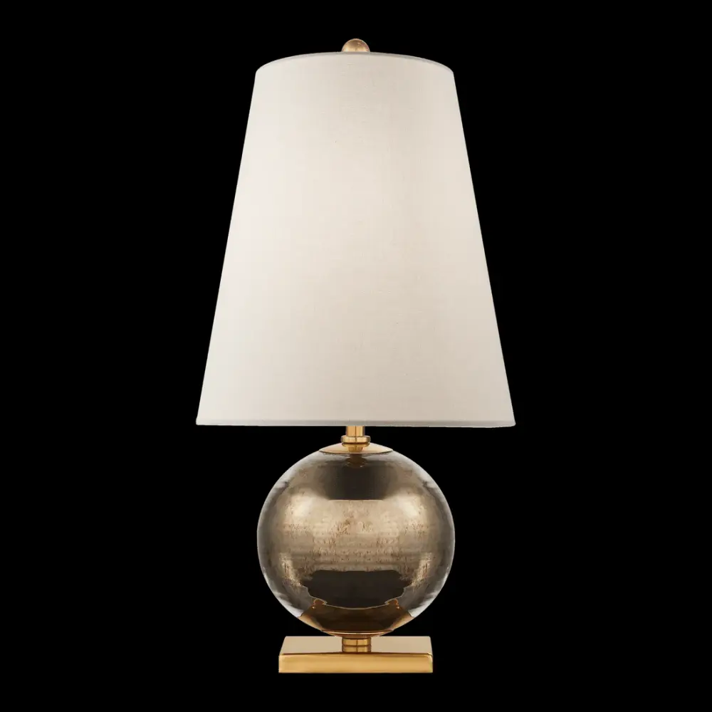 Corbin Mini Accent Lamp - Black Pearl Cream Linen Shade