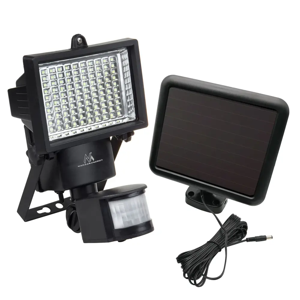 Maclean MCE442 Solar Lamp LED Spotlight Motion Sensor Floodlight Wall Attach Light Twilight IP44 6W 6000K