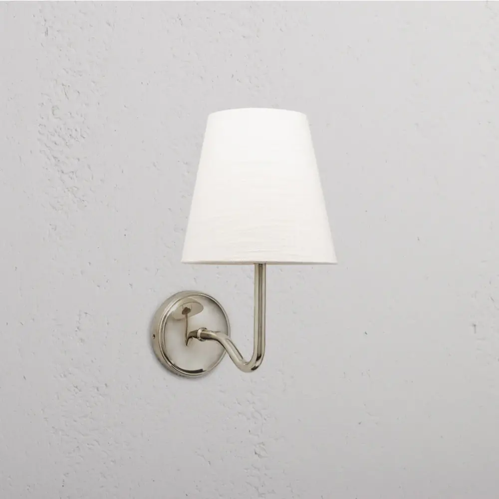 Malvern Medium Wall Light Alabaster White - Smooth Nickel