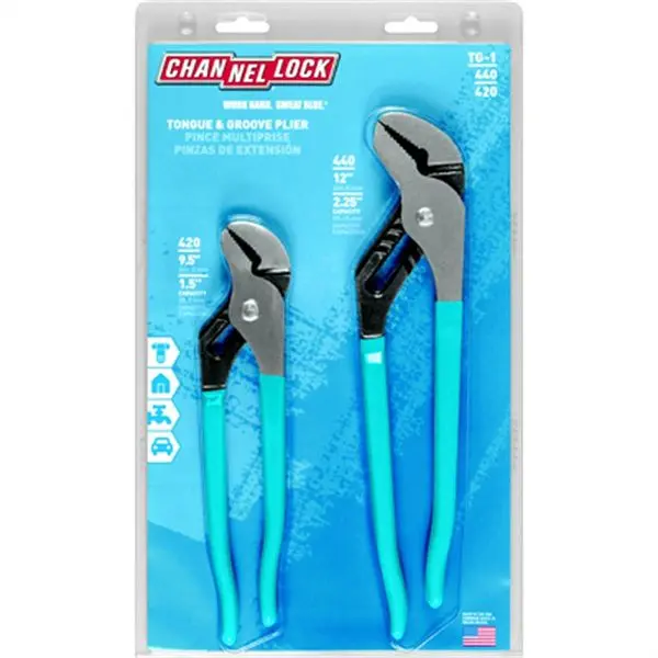 Channellock Diamond-Pattern 2Pc Groovelock 440 Presentation, TG-1