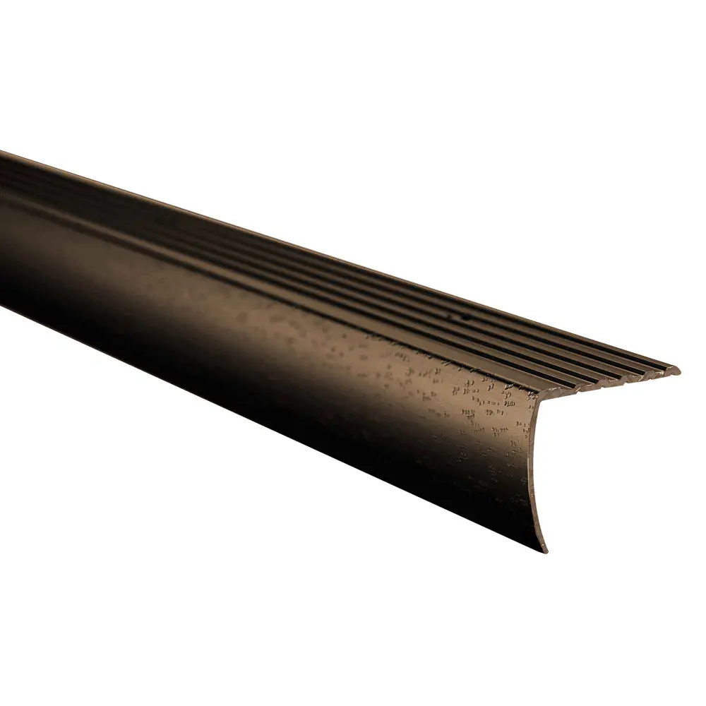 Hammered Antique Copper-brown Stair Nose Moulding, 1-1/8" x 6'