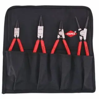 Knipex Certified Internal/External Snap Ring Wire Strippers Set, Straight .035-.070 Tips, 4 Pieces, 9K001953US