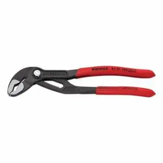 Knipex Cobra Water Pump Needle Nose Pliers, 7-1/4 OAL, V-Jaws, 18 Adjustments, Serrated, 8701180