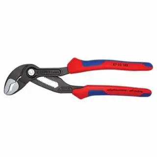 Knipex Cobra Water Pump Plier, 7-1/4 OAL, 11 Adjustments, V Jaw, Heavy-Duty Ergonomic Handle, 8702180