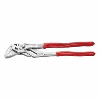 Knipex Impact-Resistant Plier Ratcheting Wrench, 10 OAL, Flat, 19 Adjustments, Smooth, 8603250