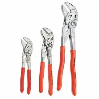 Knipex 3 Piece Ergonomic Slip Joint Pliers and Spanner Set, 6", 7" and 10, 9K008045US