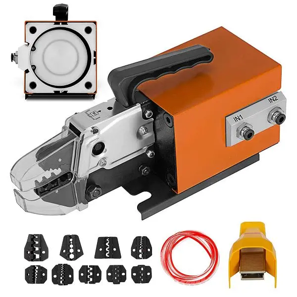 VEVOR Deluxe Pneumatic Crimping Tool Am-10, Air Powered Wire Terminal Crimping Machine Crimping Up To 16mm2, YJJG1010135KN...