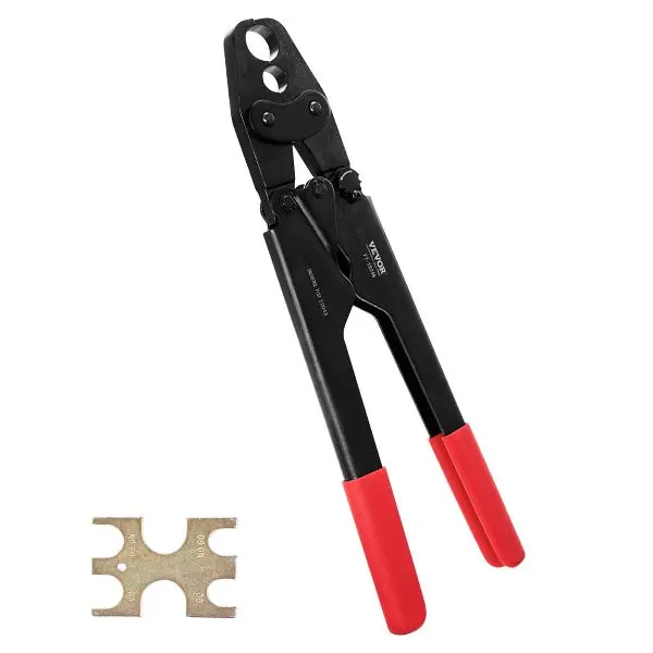 VEVOR PEX Crimping Tool, Dual Head Combo PEX Crimper Tool 1/2" and 3/4" PEX Pure Copper Crimp Rings, SDSYJGPEX12...