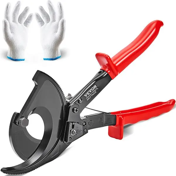 VEVOR Ratcheting Cable Cutter, 11" Wire Cutter Heavy Duty Safety Gloves, DLJD11YCZD40TDVTZV0