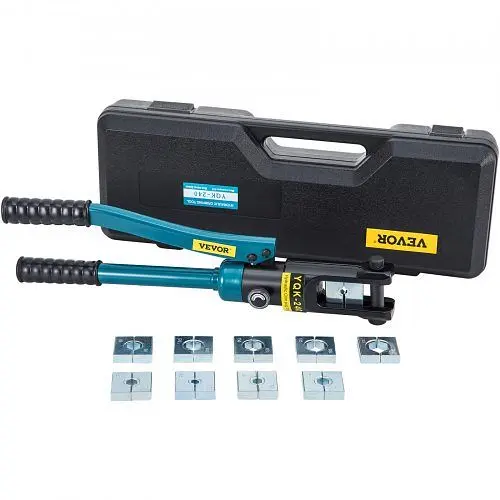 VEVOR 12 Ton Hydraulic Wire Battery Cable Lug Terminal Crimper Crimping Tool 10 Dies, DLYXQ240X00000001V0