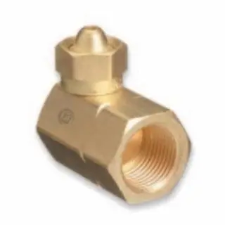 WESTERN ENTERPRISES Brass Alloy Cylinder Modifyor, Cga-200 inMc Acetylene To Cga-510 Pol Acetylene 90°, 321