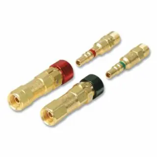WESTERN ENTERPRISES Kwiklok Osha Compliant Quick Connect, Copper Alloy, Inert Gas, Hose To Machine Set, QDB74