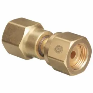 WESTERN ENTERPRISES Red Brass Cylinder Modifyor, From Cga-320 Carbon Dioxide To Cga-580 Nitrogen, 806