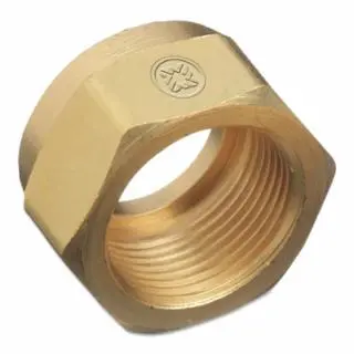 WESTERN Instant ENTERPRISES Regulator Inlet Nut, Acetylene (B), Brass, Cga-520, 0.899 To 18 Ngo, Rh Female, 300-2 WESTERN ...