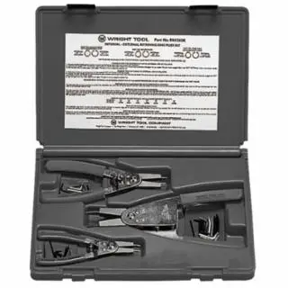 WRIGHT TOOL 3 Pc. Snap Ring Plier Set, Incorporates 9H1221 & 9H1234 Retaining Ring Plier; 9H65 Retaining Ring Plier Ra...