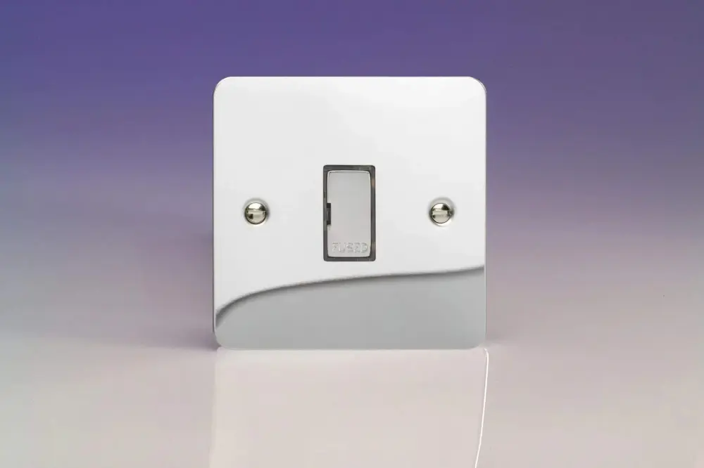 Varilight 13A Unswitched Fused Spur Steel Inserts Polished Chrome XFC6UD Smart Homes