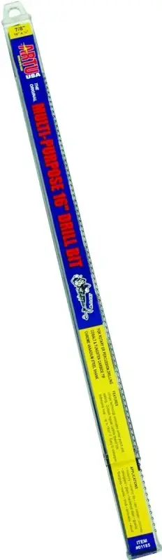 ARTU 01175 Jobber Drill Bit, 5/8 Dia, 16 OAL, Parabolic Flute, 1/2 Dia Shank, Reduced Shank