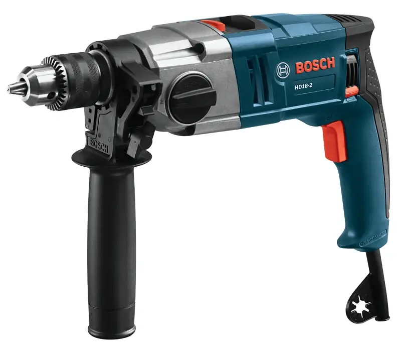 Bosch HD18-2 Hammer Drill, 8.5 , Keyed Chuck, 1/2 Chuck, 0 to 3200 rpm Speed