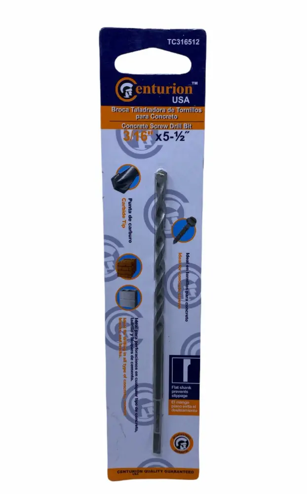 Centurion 3/16" x 5 1/2" Masonry Drill Bit TC316512
