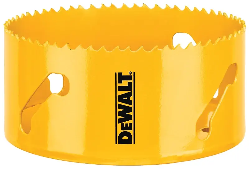 DEWALT DAH180072 Hole Saw, 4-1/2 Dia, 1-3/4 D Cutting, 5/8-18 Arbor, 4/5 TPI, HSS Cutting Edge