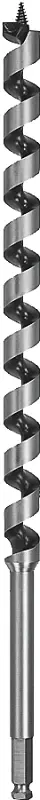 DEWALT DW1692 Auger Drill Bit, 1-1/2 Dia, 17 OAL, Hollow Center Flute, 7/16 Dia Shank, Ball Groove Shank