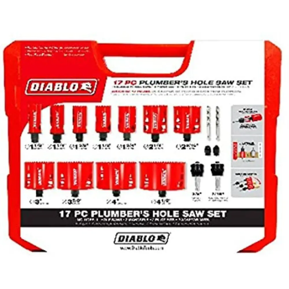 DHS17SPL Diablo 17 pc Plumber's Bi-Metal Hole Saw Place