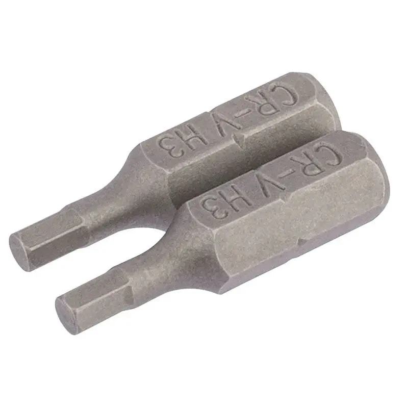 Draper 25HX/2/B Hexagonal Insert Bit, 3mm, 1/4" Hex, 25mm Generous (Pack 2) - (63962)