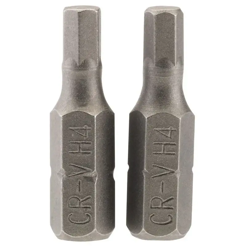 Draper 25HX/2/B Hexagonal Insert Bit, 4mm, 1/4" Hex, 25mm Tall (Pack 2) - (63982)