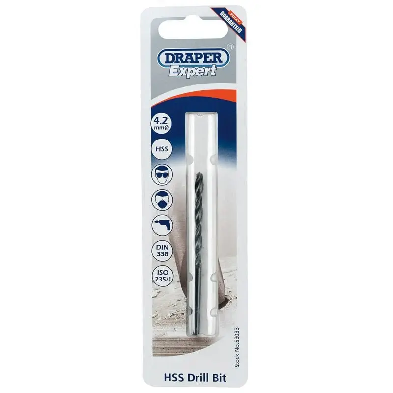 Draper H29MPTS/B 4.2mm HSS Twist Drill 5 x 0.8 Taps - (53033)