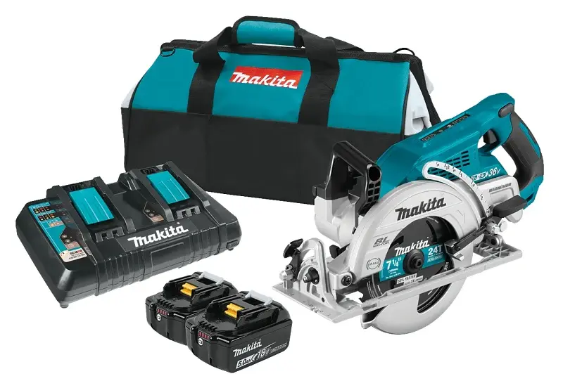 Makita XSR01PT Circular Saw Kit, Battery Included, 18 V, 5 Ah, 7-1/4 Dia Blade, 0 to 53 deg Bevel