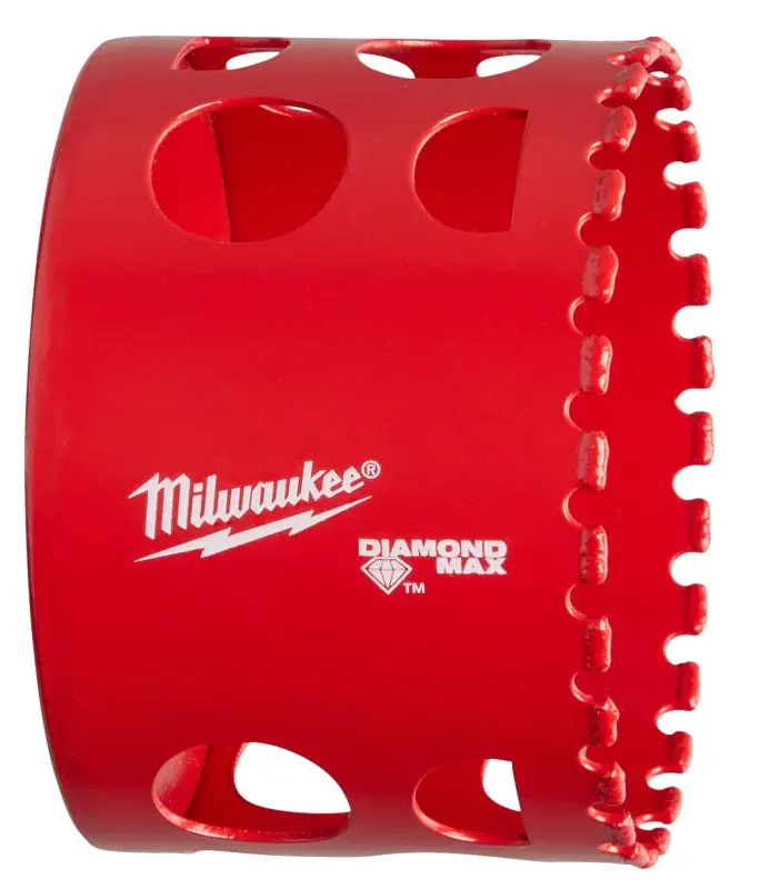 Milwaukee Diamond Plus 49-56-5660 Hole Saw, 2-1/2 Dia, 1-1/2 D Cutting, 5/8-18 Arbor, 4 TPI