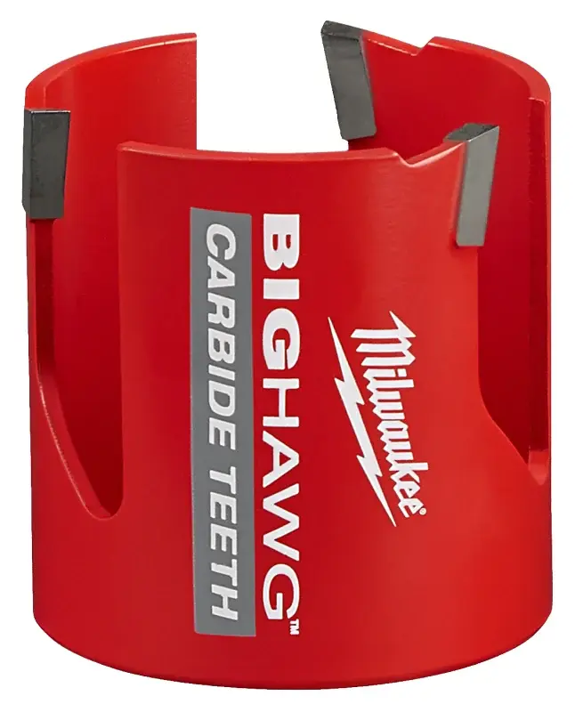Milwaukee Large Hawg 49-56-9220 Hole Saw, 2-9/16 Dia, 2-7/16 D Cutting, 5/8-18 Arbor, 3 TPI