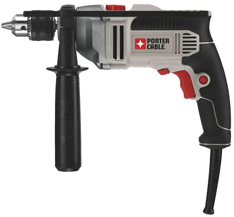 Porter-Cable PCE141 Hammer Drill, 7 , Keyed Chuck, 1/2 Chuck, 52,700 bpm, 0 to 3100 rpm Speed